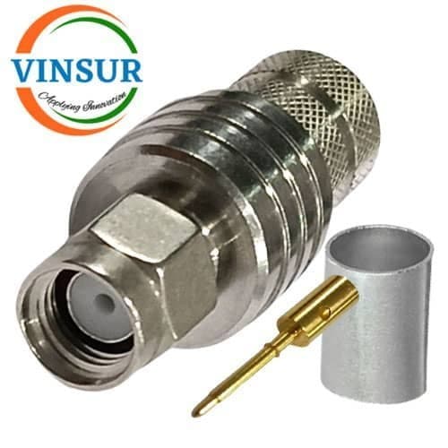 11511017 44 RF CONNECTOR 50OHMS SMA MALE STRAIGHT CRIMP TYPE LMR 400 CABLE1